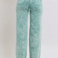 Judy Blue High Waist Garment Dyed Raw Hem Dad Jeans-Trendsi-[option4]-[option5]-[option6]-[option7]-[option8]-Shop-Boutique-Clothing-for-Women-Online