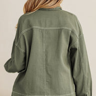 Denim Button-Up Patch Pocket Collared Jacket-JUNIPER BLVD-[option4]-[option5]-[option6]-[option7]-[option8]-Shop-Boutique-Clothing-for-Women-Online