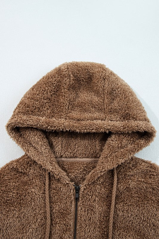 Sherpa Zip-Up Hoodie and Drawstring Shorts Set-JUNIPER BLVD-[option4]-[option5]-[option6]-[option7]-[option8]-Shop-Boutique-Clothing-for-Women-Online