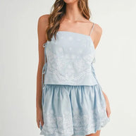 MABLE Embroidered Crop Cami and Balloon Mini Skirt Set-Sets-Trendsi-[option4]-[option5]-[option6]-[option7]-[option8]-Shop-Boutique-Clothing-for-Women-Online