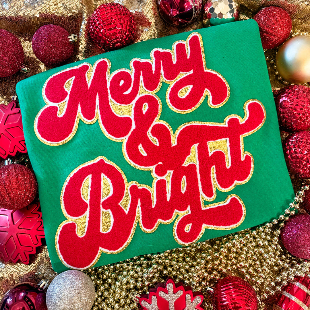 Merry and bright chenille and glitter patch-JOCOink-[option4]-[option5]-[option6]-[option7]-[option8]-Shop-Boutique-Clothing-for-Women-Online