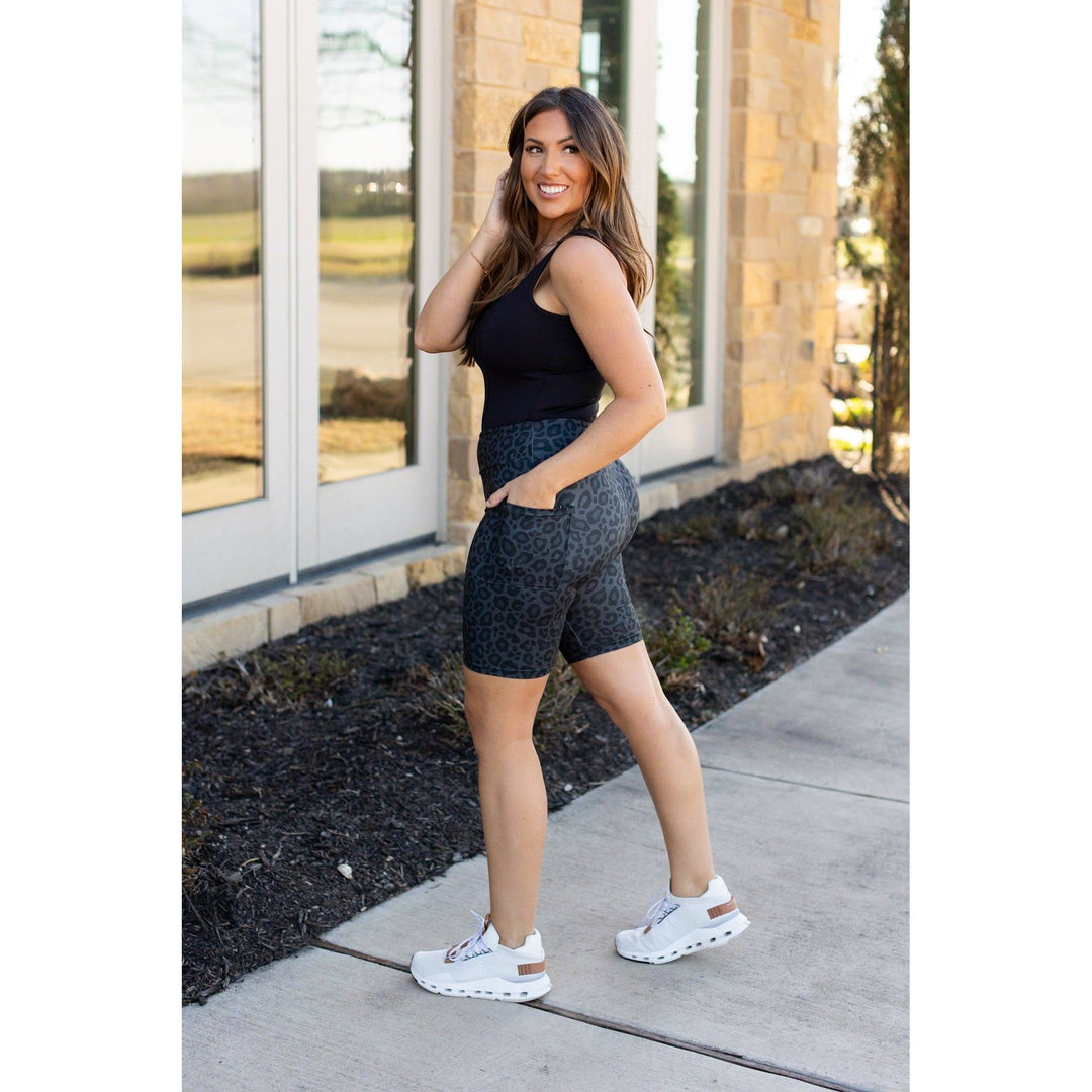 Black LEOPARD BIKER SHORTS - Luxe Leggings by Julia Rose®-JuliaRoseWholesale-Black LEOPARD-TC2 (Tall & Curvy+) Sizes 20-28-[option4]-[option5]-[option6]-[option7]-[option8]-Shop-Boutique-Clothing-for-Women-Online