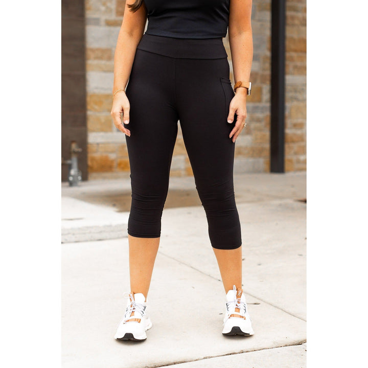 Black CAPRI with POCKETS - Luxe Leggings by Julia Rose®-JuliaRoseWholesale-[option4]-[option5]-[option6]-[option7]-[option8]-Shop-Boutique-Clothing-for-Women-Online