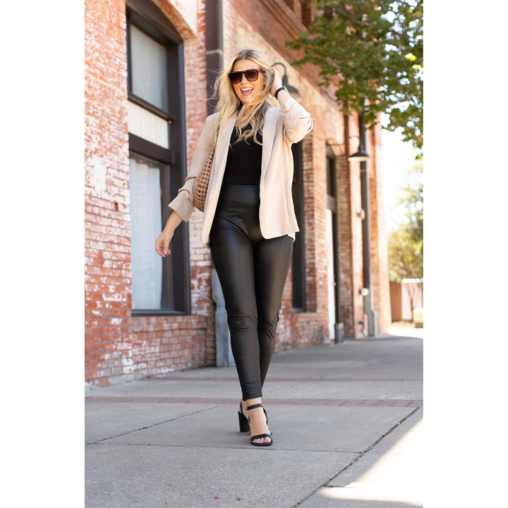 The Farrah High-Waisted Faux Leather Leggings