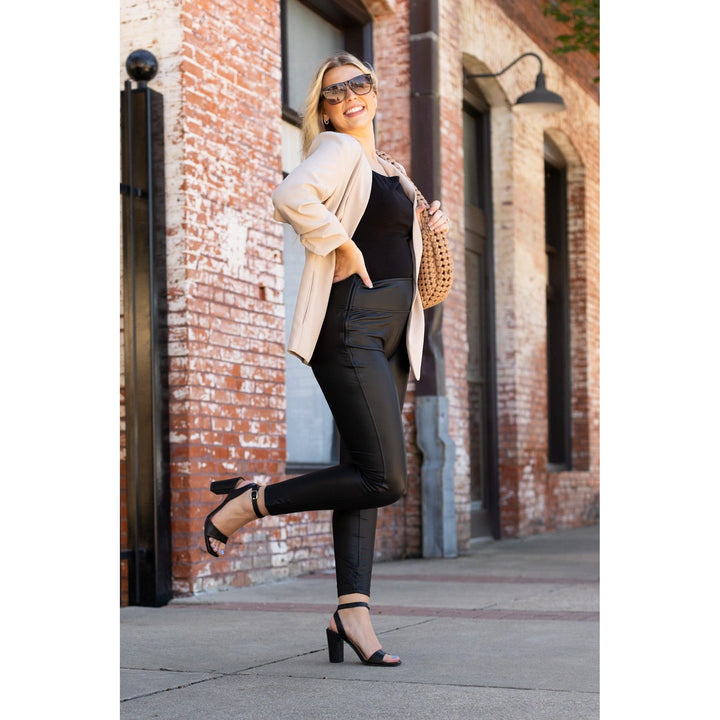 The Farrah High-Waisted Faux Leather Leggings