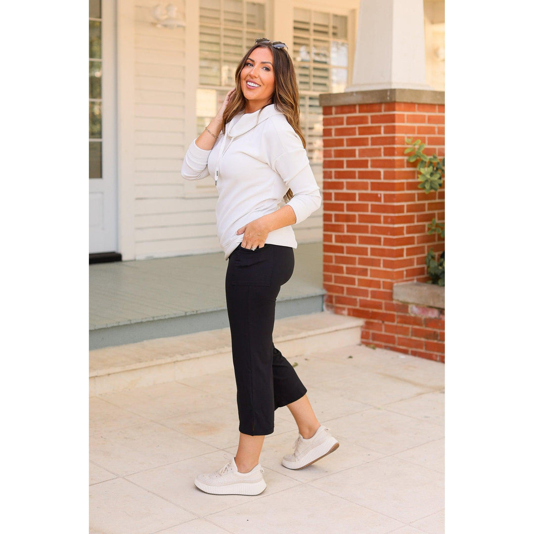 The Gabriella -Black  High Waisted Gaucho Pants