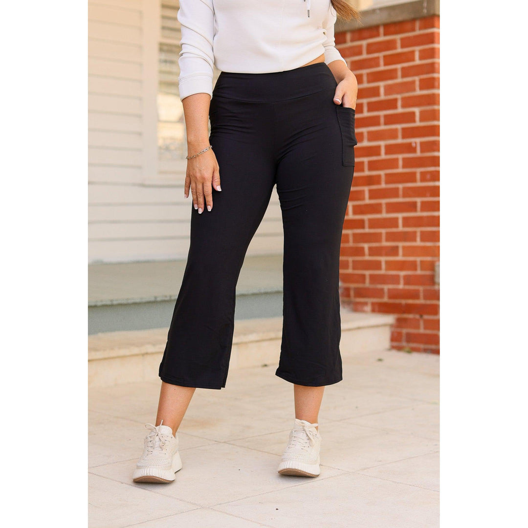 The Gabriella -Black  High Waisted Gaucho Pants