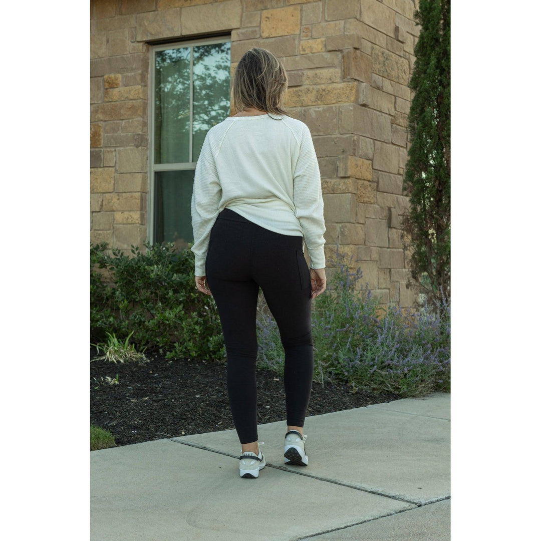 Black FLEECE Full Length Leggings with Pockets - Luxe Leggings by Julia Rose®-JuliaRoseWholesale-[option4]-[option5]-[option6]-[option7]-[option8]-Shop-Boutique-Clothing-for-Women-Online