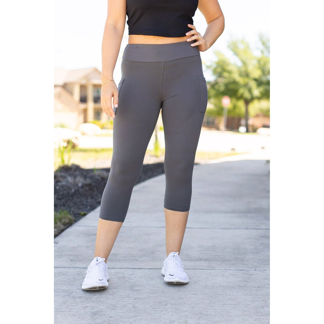 Charcoal CAPRI with POCKETS - Luxe Leggings by Julia Rose®-JuliaRoseWholesale-[option4]-[option5]-[option6]-[option7]-[option8]-Shop-Boutique-Clothing-for-Women-Online