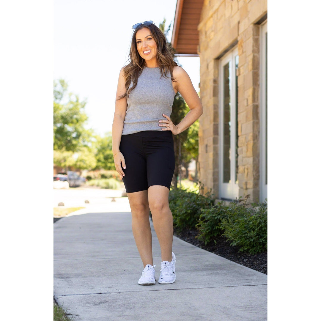 Black BIKER SHORTS - Luxe Leggings by Julia Rose®-JuliaRoseWholesale-Black-Tween - Sizes 12/14 or 0-2-[option4]-[option5]-[option6]-[option7]-[option8]-Shop-Boutique-Clothing-for-Women-Online