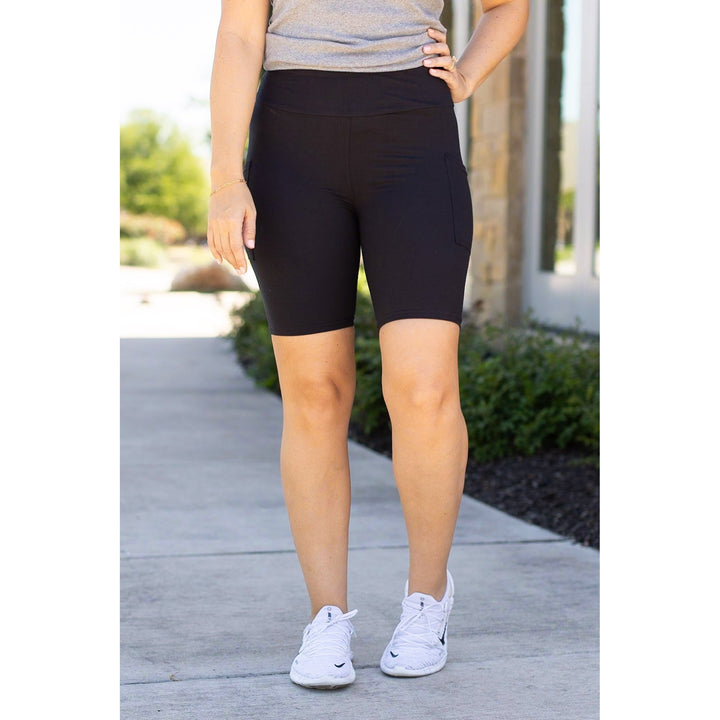 Black BIKER SHORTS - Luxe Leggings by Julia Rose®-JuliaRoseWholesale-[option4]-[option5]-[option6]-[option7]-[option8]-Shop-Boutique-Clothing-for-Women-Online