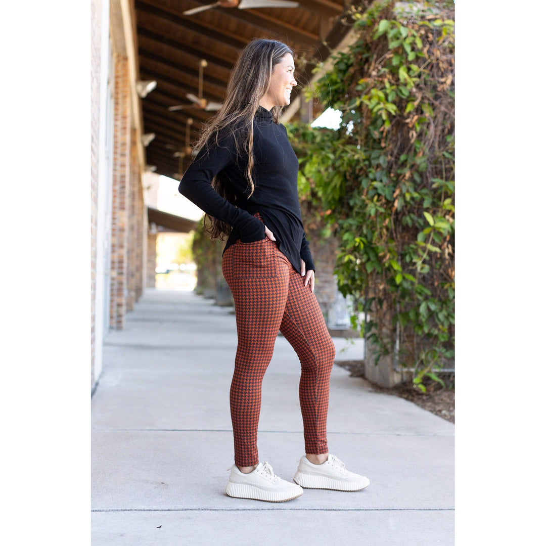 The Autumn Houndstooth Full Length Leggings-JuliaRoseWholesale-[option4]-[option5]-[option6]-[option7]-[option8]-Shop-Boutique-Clothing-for-Women-Online