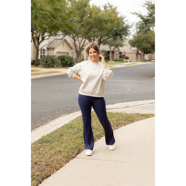 Ready to Ship | The Mila - 30" NAVY Bootcut Leggings with Pockets Round 3-JuliaRoseWholesale-[option4]-[option5]-[option6]-[option7]-[option8]-Shop-Boutique-Clothing-for-Women-Online