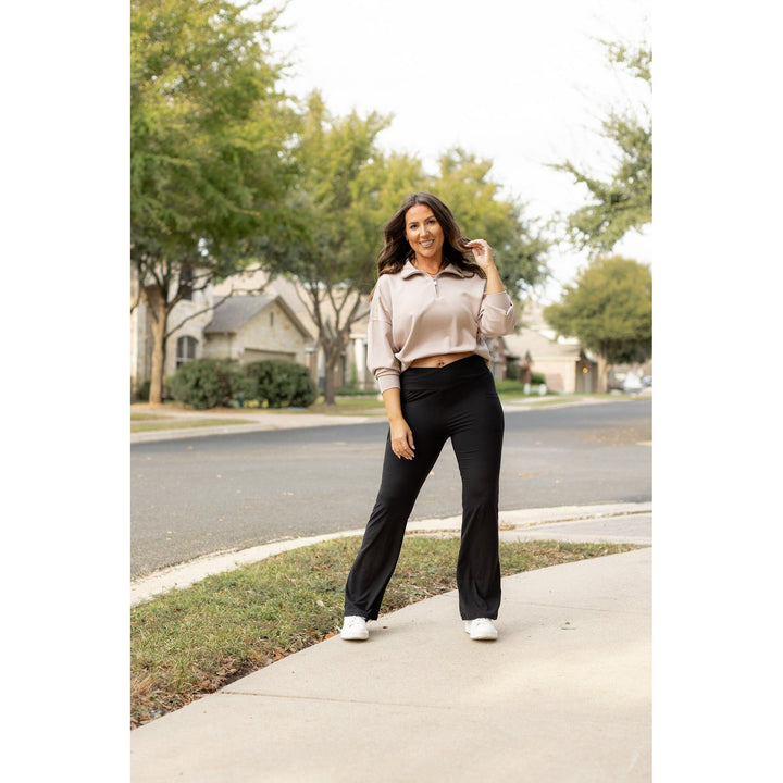 The Liz - Crossover 30" Bootcut Leggings with Pockets-JuliaRoseWholesale-[option4]-[option5]-[option6]-[option7]-[option8]-Shop-Boutique-Clothing-for-Women-Online