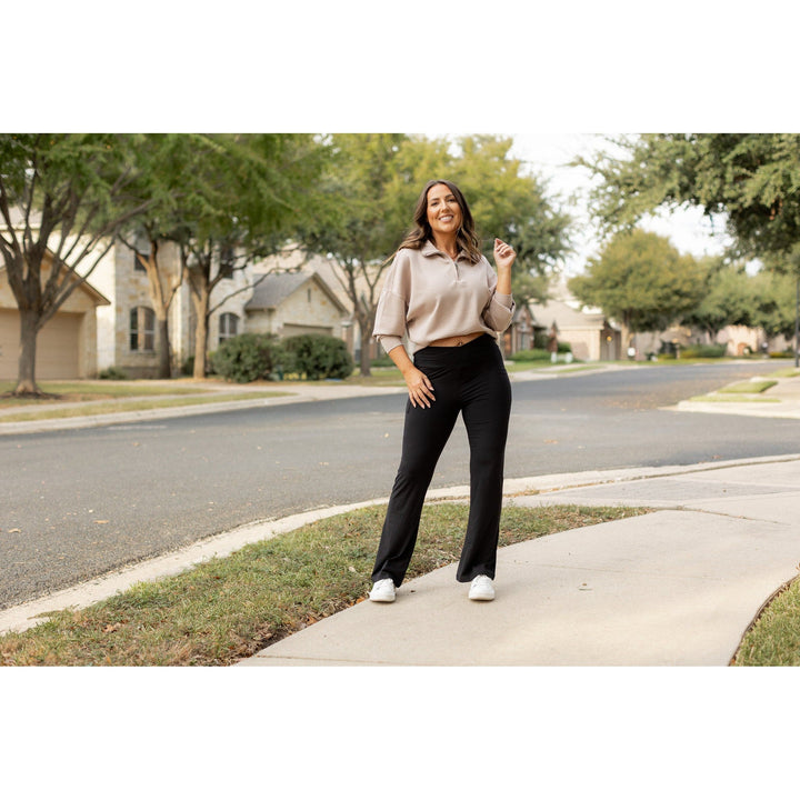 The Liz - Crossover 30" Bootcut Leggings with Pockets-JuliaRoseWholesale-[option4]-[option5]-[option6]-[option7]-[option8]-Shop-Boutique-Clothing-for-Women-Online