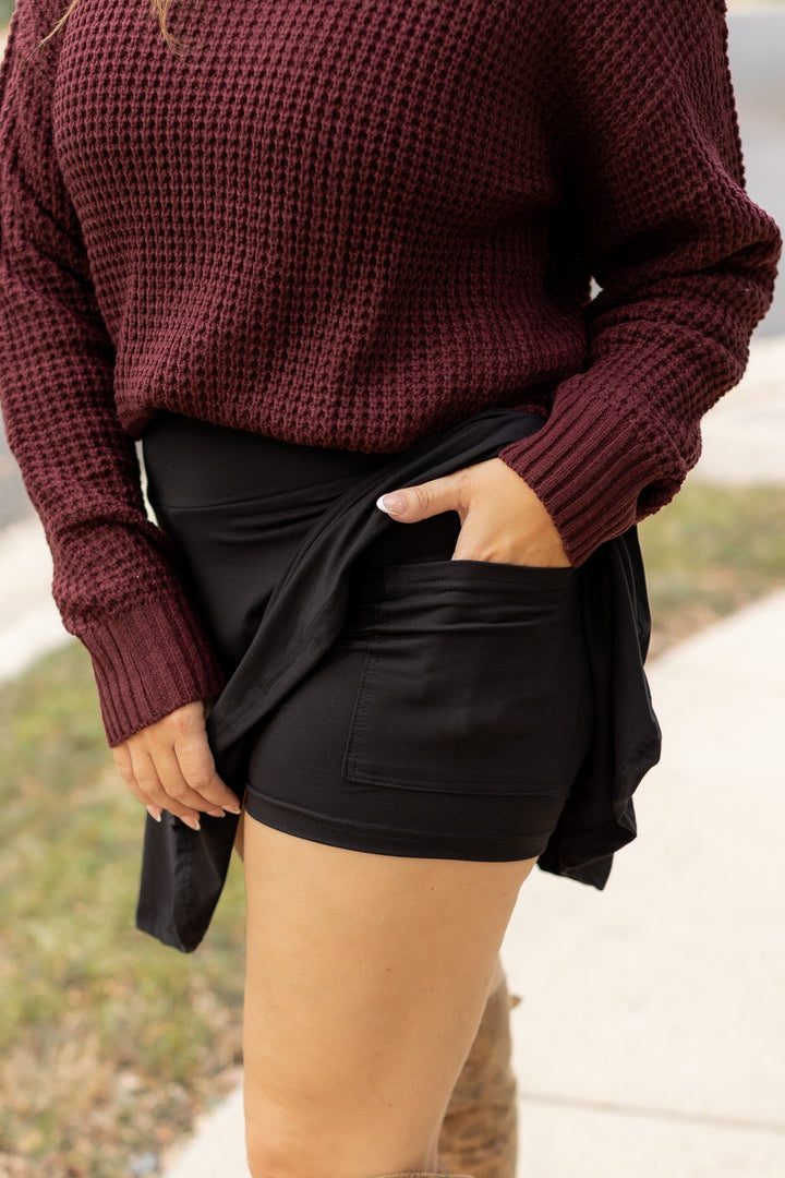 The Brielle Black Skort-JuliaRoseWholesale-[option4]-[option5]-[option6]-[option7]-[option8]-Shop-Boutique-Clothing-for-Women-Online