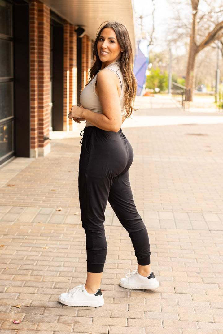 The Reagan Black Joggers - Luxe Leggings by Julia Rose®-JuliaRoseWholesale-[option4]-[option5]-[option6]-[option7]-[option8]-Shop-Boutique-Clothing-for-Women-Online