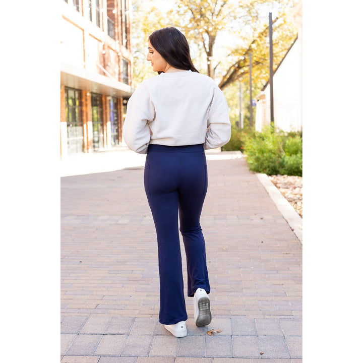 Ready to Ship | The Mila - 30" NAVY Bootcut Leggings with Pockets Round 3-JuliaRoseWholesale-[option4]-[option5]-[option6]-[option7]-[option8]-Shop-Boutique-Clothing-for-Women-Online