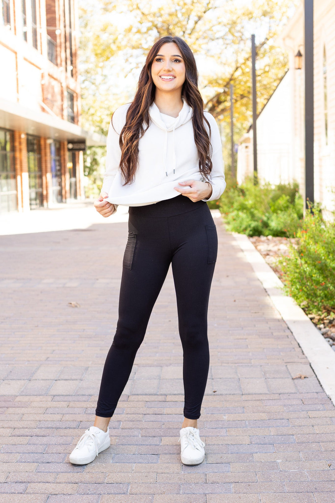 BLACK FULL-LENGTH Leggings with POCKET - Luxe Leggings by Julia Rose®-JuliaRoseWholesale-[option4]-[option5]-[option6]-[option7]-[option8]-Shop-Boutique-Clothing-for-Women-Online