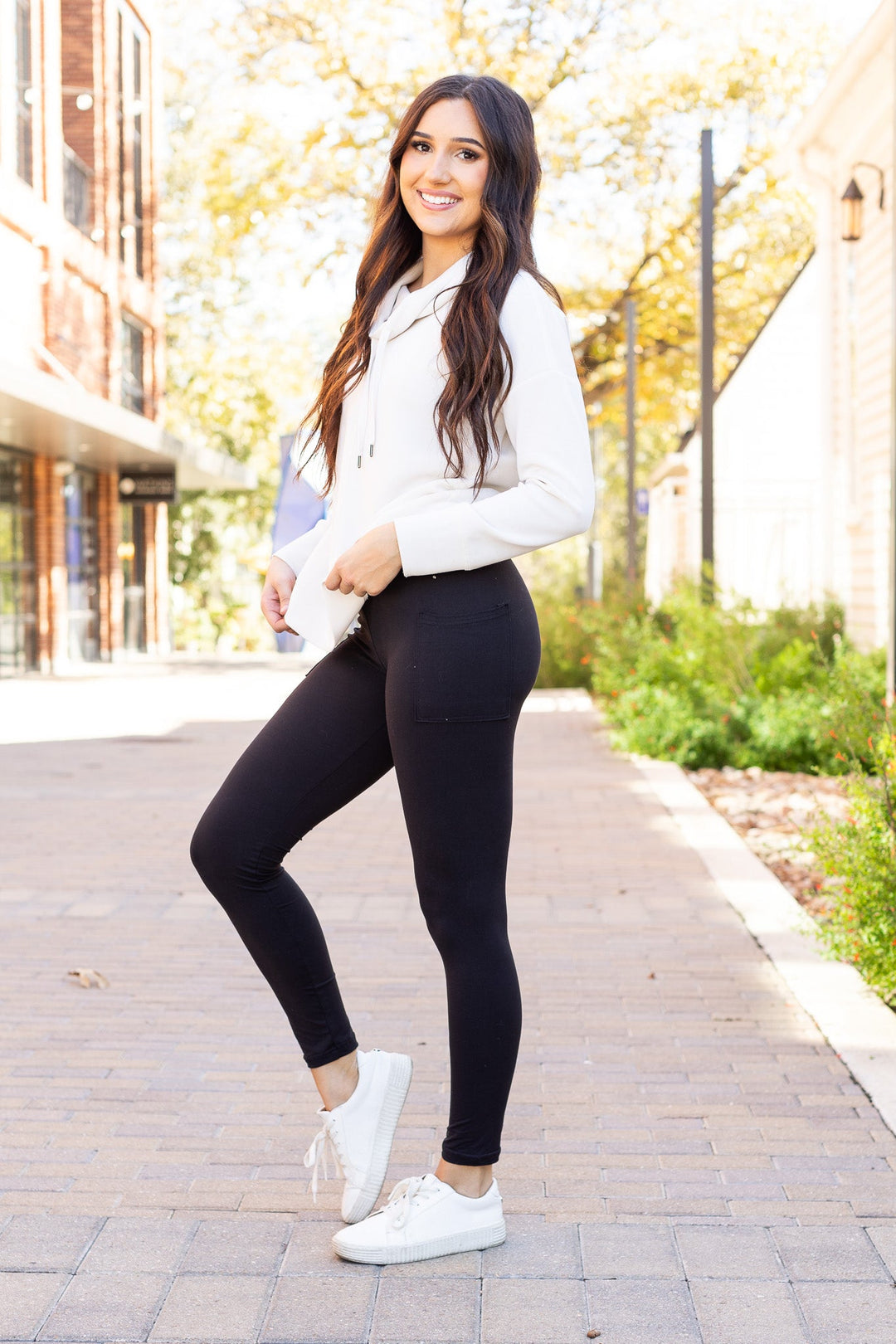 BLACK FULL-LENGTH Leggings with POCKET - Luxe Leggings by Julia Rose®-JuliaRoseWholesale-[option4]-[option5]-[option6]-[option7]-[option8]-Shop-Boutique-Clothing-for-Women-Online