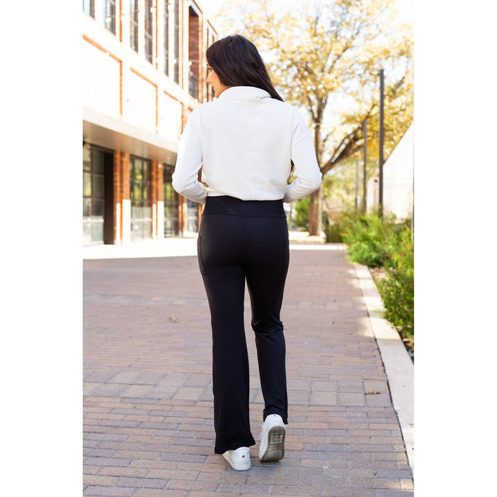 The Liz - Crossover 30" Bootcut Leggings with Pockets-JuliaRoseWholesale-[option4]-[option5]-[option6]-[option7]-[option8]-Shop-Boutique-Clothing-for-Women-Online