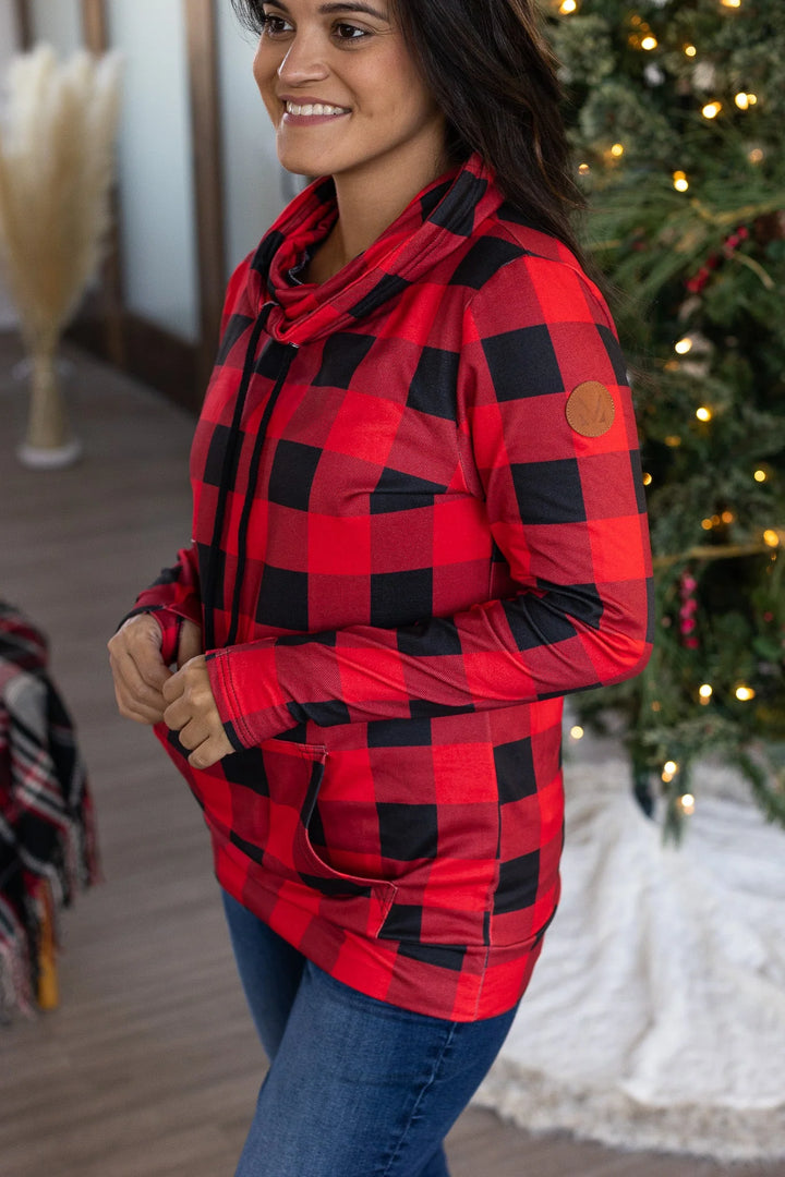 Michelle Mae Cloud Funnel Neck - Buffalo Plaid-The Bee Chic Boutique-[option4]-[option5]-[option6]-[option7]-[option8]-Shop-Boutique-Clothing-for-Women-Online