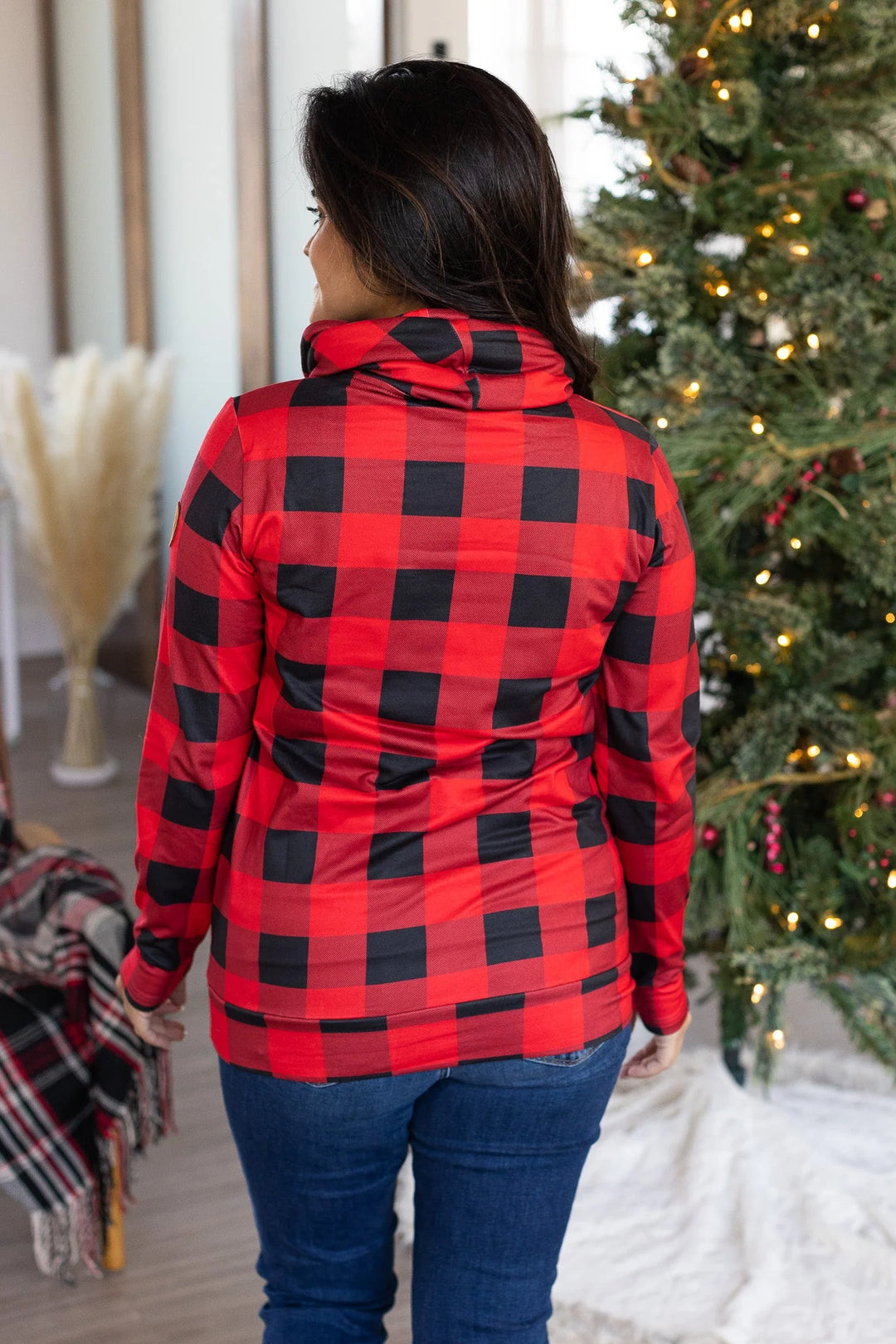 Michelle Mae Cloud Funnel Neck - Buffalo Plaid-The Bee Chic Boutique-[option4]-[option5]-[option6]-[option7]-[option8]-Shop-Boutique-Clothing-for-Women-Online