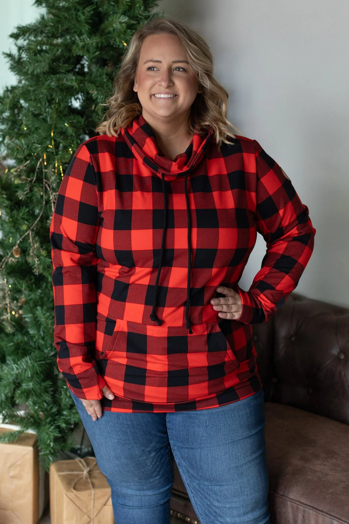 Michelle Mae Cloud Funnel Neck - Buffalo Plaid-The Bee Chic Boutique-[option4]-[option5]-[option6]-[option7]-[option8]-Shop-Boutique-Clothing-for-Women-Online