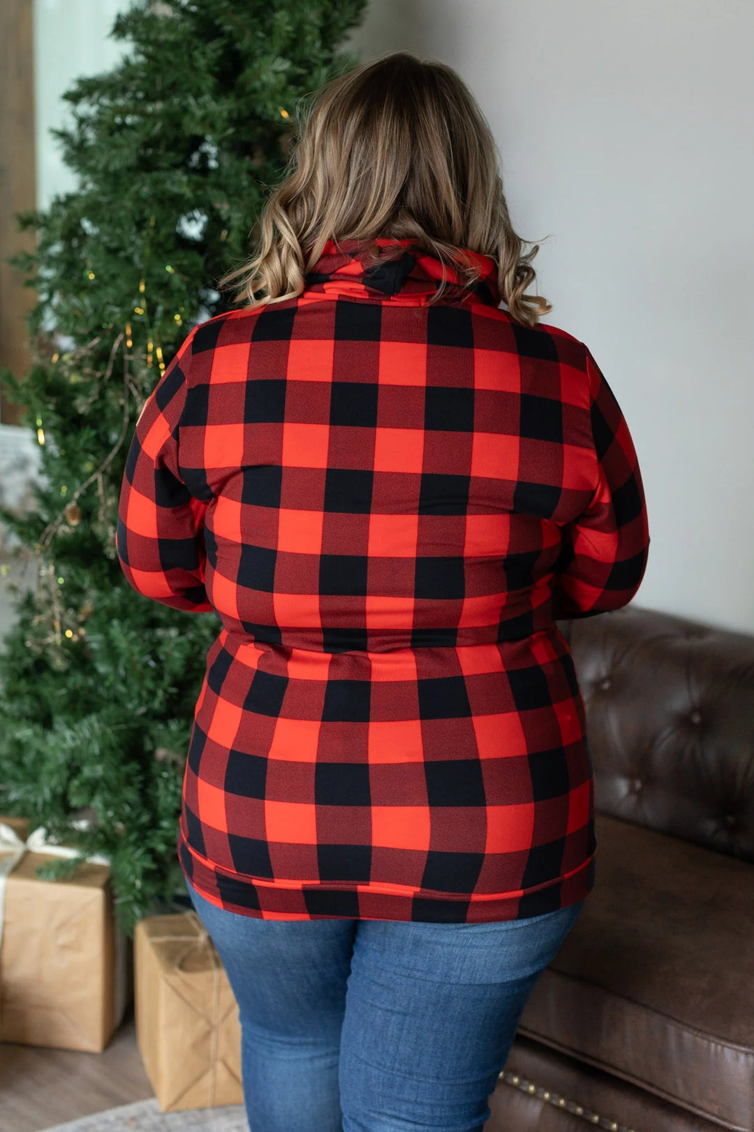 Michelle Mae Cloud Funnel Neck - Buffalo Plaid-The Bee Chic Boutique-[option4]-[option5]-[option6]-[option7]-[option8]-Shop-Boutique-Clothing-for-Women-Online