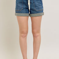 Judy Blue Drawstring High Rise Cuff Denim Shorts-Trendsi-[option4]-[option5]-[option6]-[option7]-[option8]-Shop-Boutique-Clothing-for-Women-Online