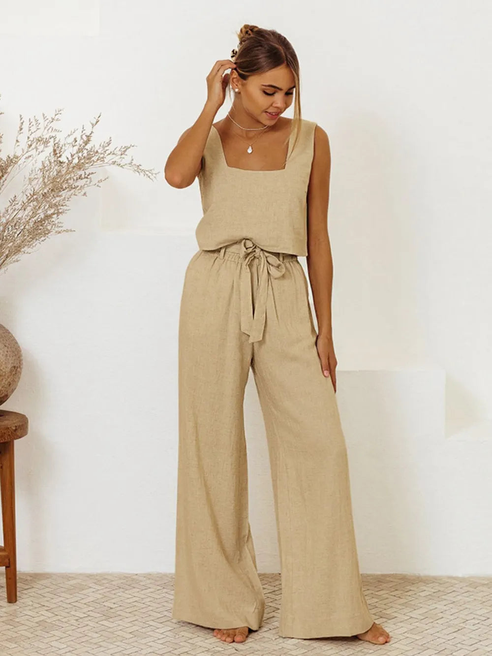 Square Neck Sleeveless Top and Pants Set-Sets-Trendsi-[option4]-[option5]-[option6]-[option7]-[option8]-Shop-Boutique-Clothing-for-Women-Online