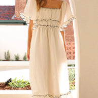 Ruffled Short Sleeve Tiered Maxi Dress-Dresses-Trendsi-[option4]-[option5]-[option6]-[option7]-[option8]-Shop-Boutique-Clothing-for-Women-Online