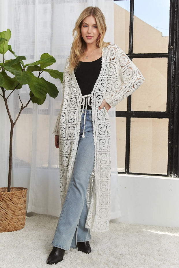 ADORA Long Sleeves Crochet Elastic Cardigan-Cardigans-Trendsi-[option4]-[option5]-[option6]-[option7]-[option8]-Shop-Boutique-Clothing-for-Women-Online
