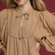 Umgee Boho Peasant Mini Dress with Trim Detail-Dresses-Trendsi-[option4]-[option5]-[option6]-[option7]-[option8]-Shop-Boutique-Clothing-for-Women-Online