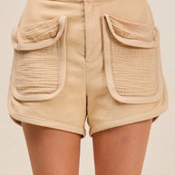 SO ME Mineral Washed Terry High Rise Cargo Shorts-Shorts-Trendsi-[option4]-[option5]-[option6]-[option7]-[option8]-Shop-Boutique-Clothing-for-Women-Online