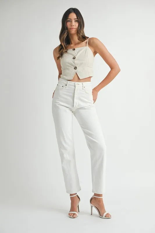 MABLE Linen Mix Button Down Tank Top-Tank Tops & Camis-Trendsi-[option4]-[option5]-[option6]-[option7]-[option8]-Shop-Boutique-Clothing-for-Women-Online