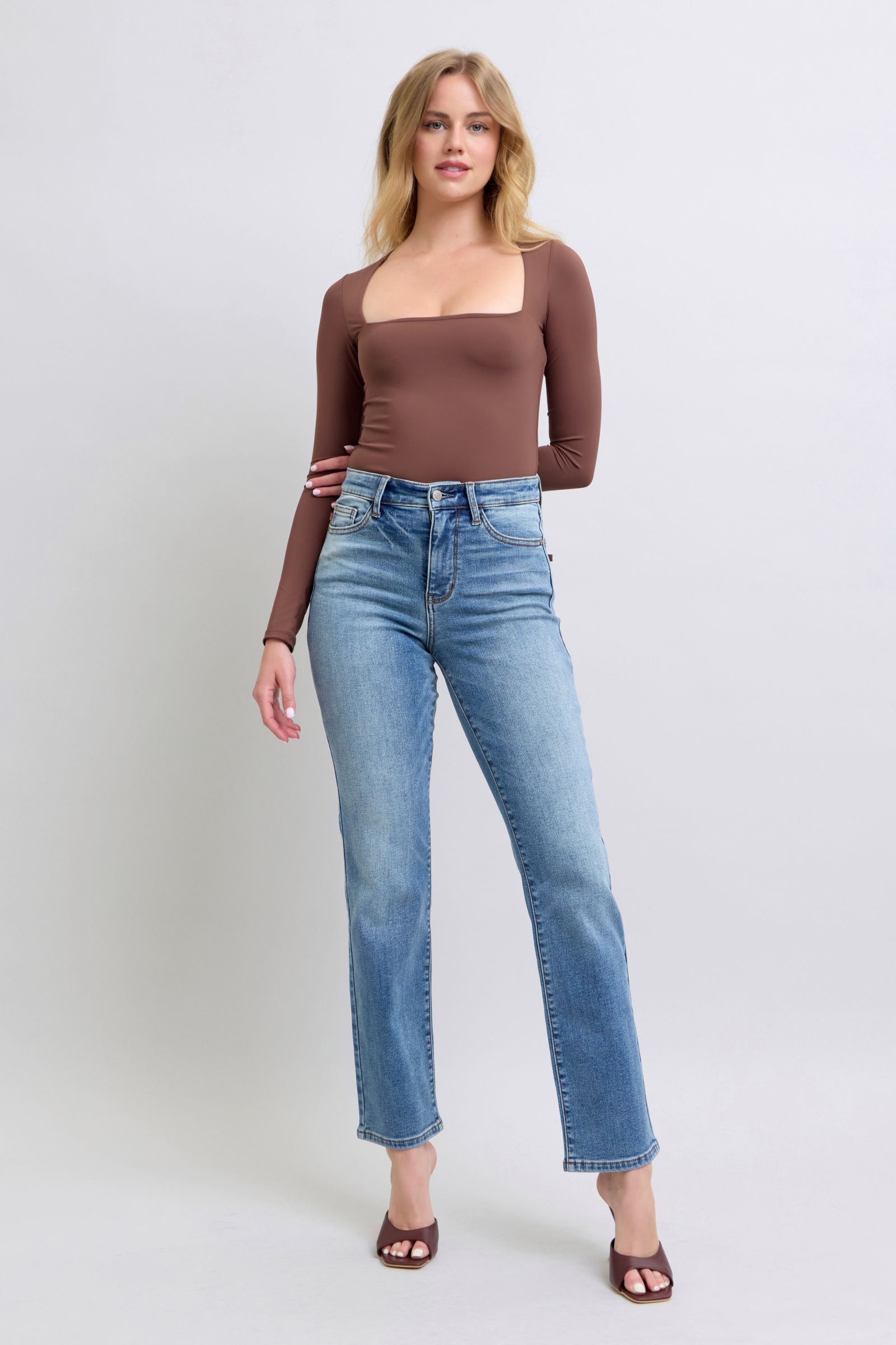 Judy Blue Vintage Wash Thermal Straight Jeans-Trendsi-[option4]-[option5]-[option6]-[option7]-[option8]-Shop-Boutique-Clothing-for-Women-Online