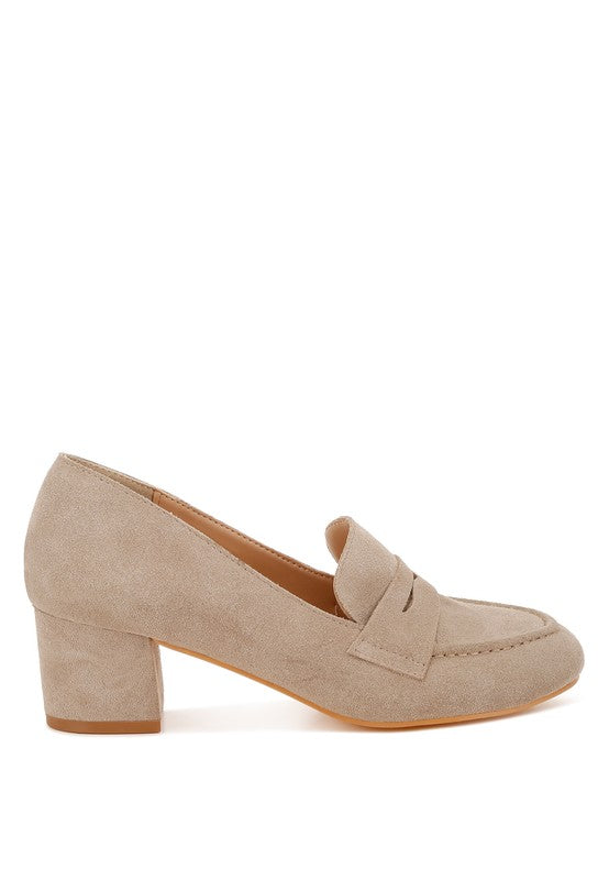 Astra Block Heel Genuine Suede Loafers-Rag Company-[option4]-[option5]-[option6]-[option7]-[option8]-Shop-Boutique-Clothing-for-Women-Online