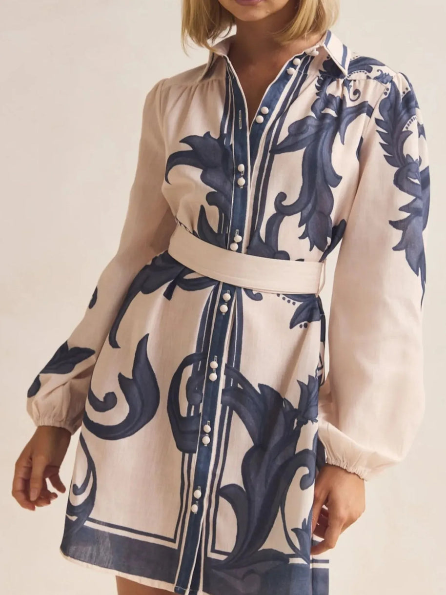 Printed Long Sleeve Shirt Dress-Dresses-Trendsi-[option4]-[option5]-[option6]-[option7]-[option8]-Shop-Boutique-Clothing-for-Women-Online