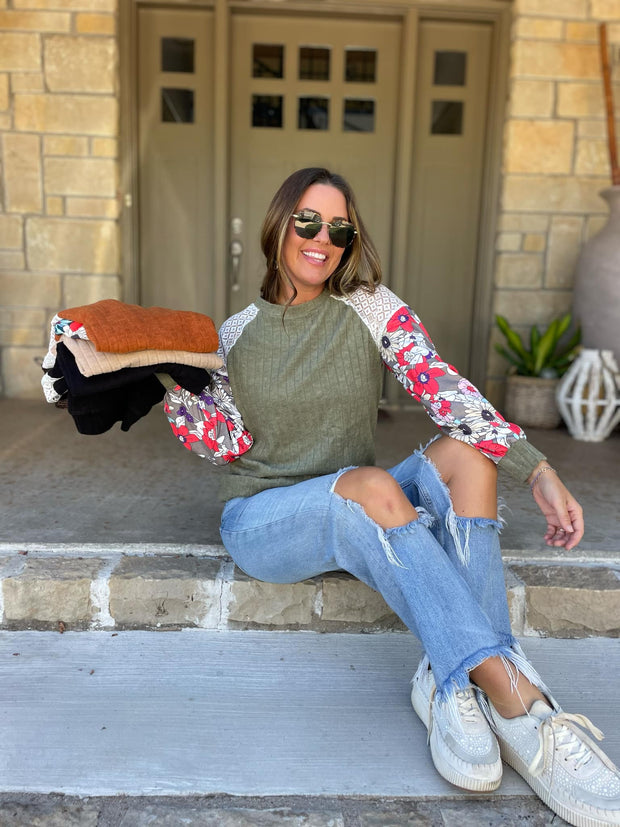 Aston Patchwork Blouse in Four Colors-Womens-Ave Shops-[option4]-[option5]-[option6]-[option7]-[option8]-Shop-Boutique-Clothing-for-Women-Online