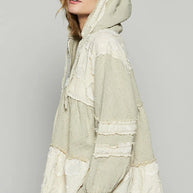 POL Raw Hem Color Block Hooded Jacket-Jacket-Trendsi-[option4]-[option5]-[option6]-[option7]-[option8]-Shop-Boutique-Clothing-for-Women-Online