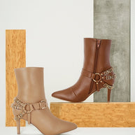 Nicene Harness Detail Stiletto Boots-Rag Company-[option4]-[option5]-[option6]-[option7]-[option8]-Shop-Boutique-Clothing-for-Women-Online