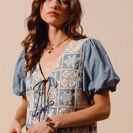 SO ME Crochet Lace Tie Front V Neck Blouse Top-Blouses-Trendsi-[option4]-[option5]-[option6]-[option7]-[option8]-Shop-Boutique-Clothing-for-Women-Online