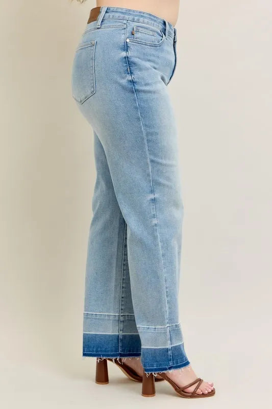 Judy Blue Release Hem Wide Leg Jeans-Trendsi-[option4]-[option5]-[option6]-[option7]-[option8]-Shop-Boutique-Clothing-for-Women-Online