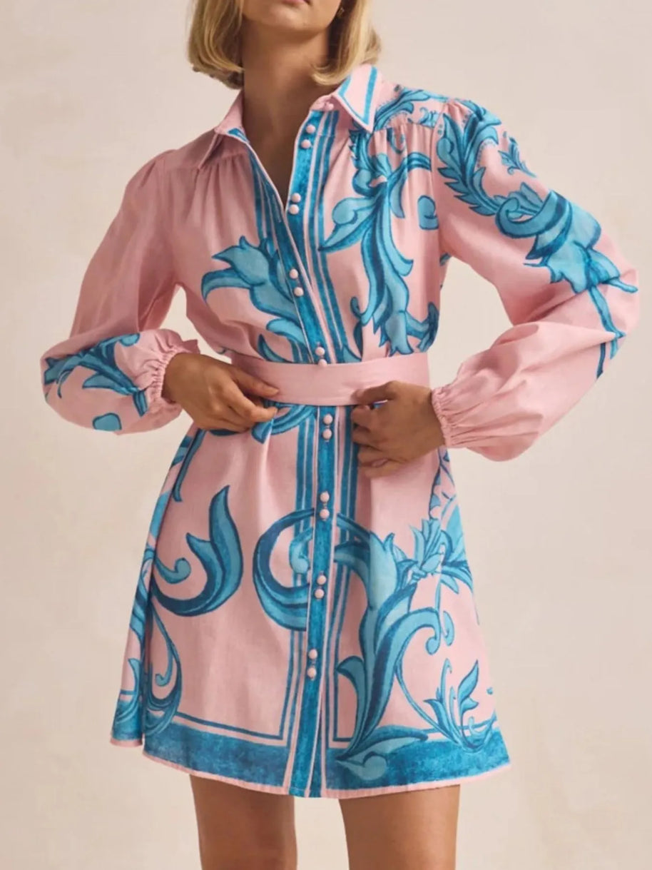 Printed Long Sleeve Shirt Dress-Dresses-Trendsi-[option4]-[option5]-[option6]-[option7]-[option8]-Shop-Boutique-Clothing-for-Women-Online