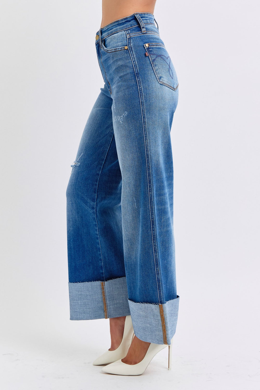 Judy Blue Distressed High Waist Wide Leg Jeans-Trendsi-[option4]-[option5]-[option6]-[option7]-[option8]-Shop-Boutique-Clothing-for-Women-Online