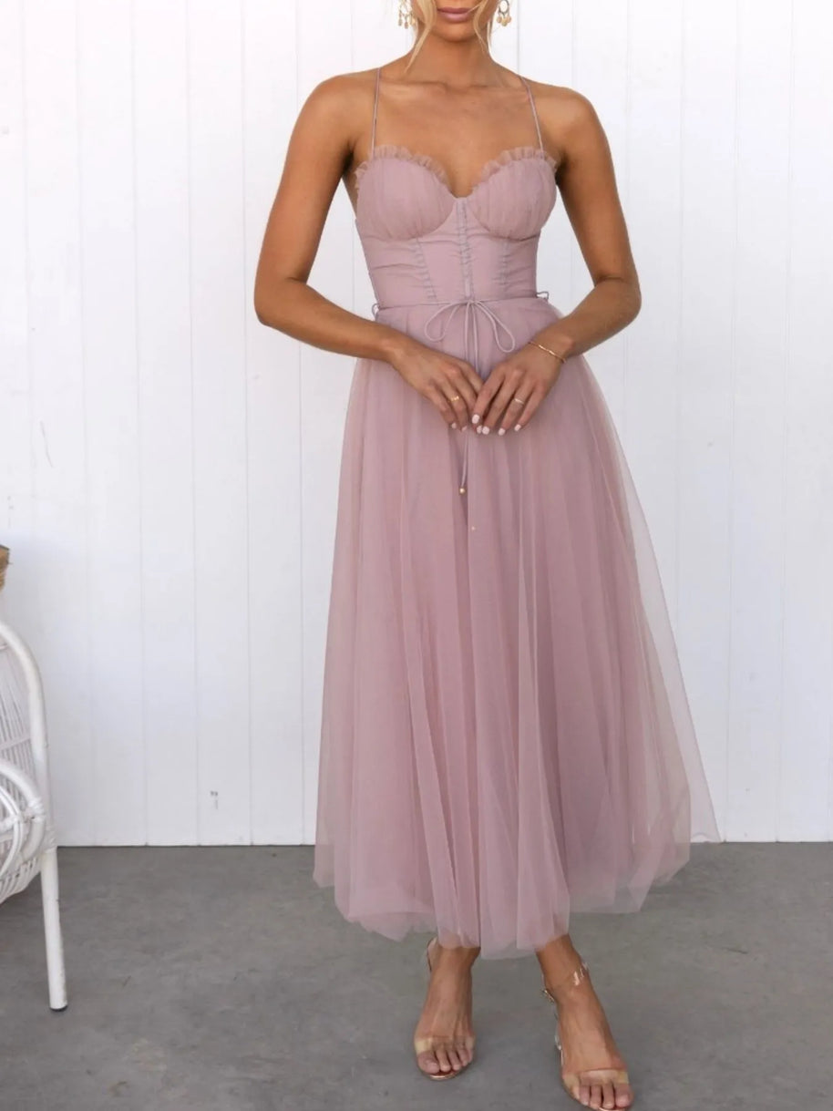 Sweetheart Neck Tulle Midi Dress-Dresses-Trendsi-[option4]-[option5]-[option6]-[option7]-[option8]-Shop-Boutique-Clothing-for-Women-Online