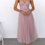 Sweetheart Neck Tulle Midi Dress-Dresses-Trendsi-[option4]-[option5]-[option6]-[option7]-[option8]-Shop-Boutique-Clothing-for-Women-Online