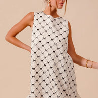 SO ME Texture Bow Printed Mini Ruffle Dress-Dresses-Trendsi-[option4]-[option5]-[option6]-[option7]-[option8]-Shop-Boutique-Clothing-for-Women-Online