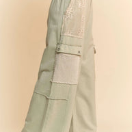 Davi & Dani Lace Patchwork Bottom Opening Adjustable Pants-Pants-Trendsi-[option4]-[option5]-[option6]-[option7]-[option8]-Shop-Boutique-Clothing-for-Women-Online